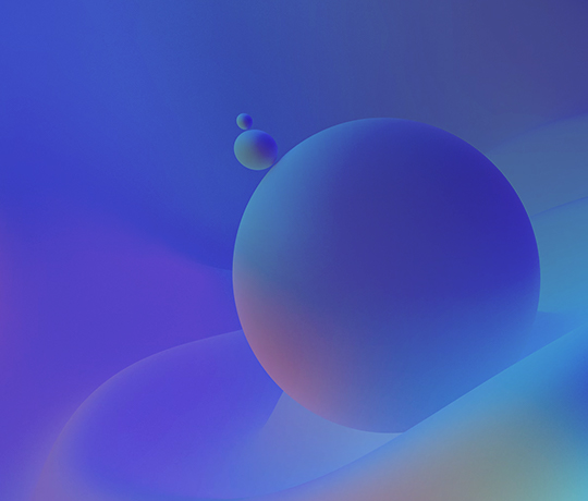 Abstract 3d sphere in blue and purple gradient