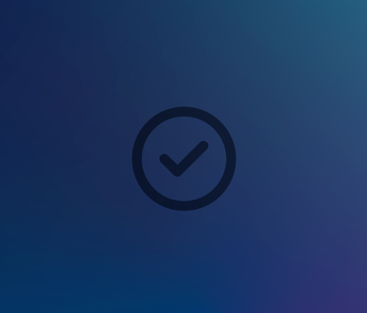 Checkmark icon on subdued blue and purple gradient