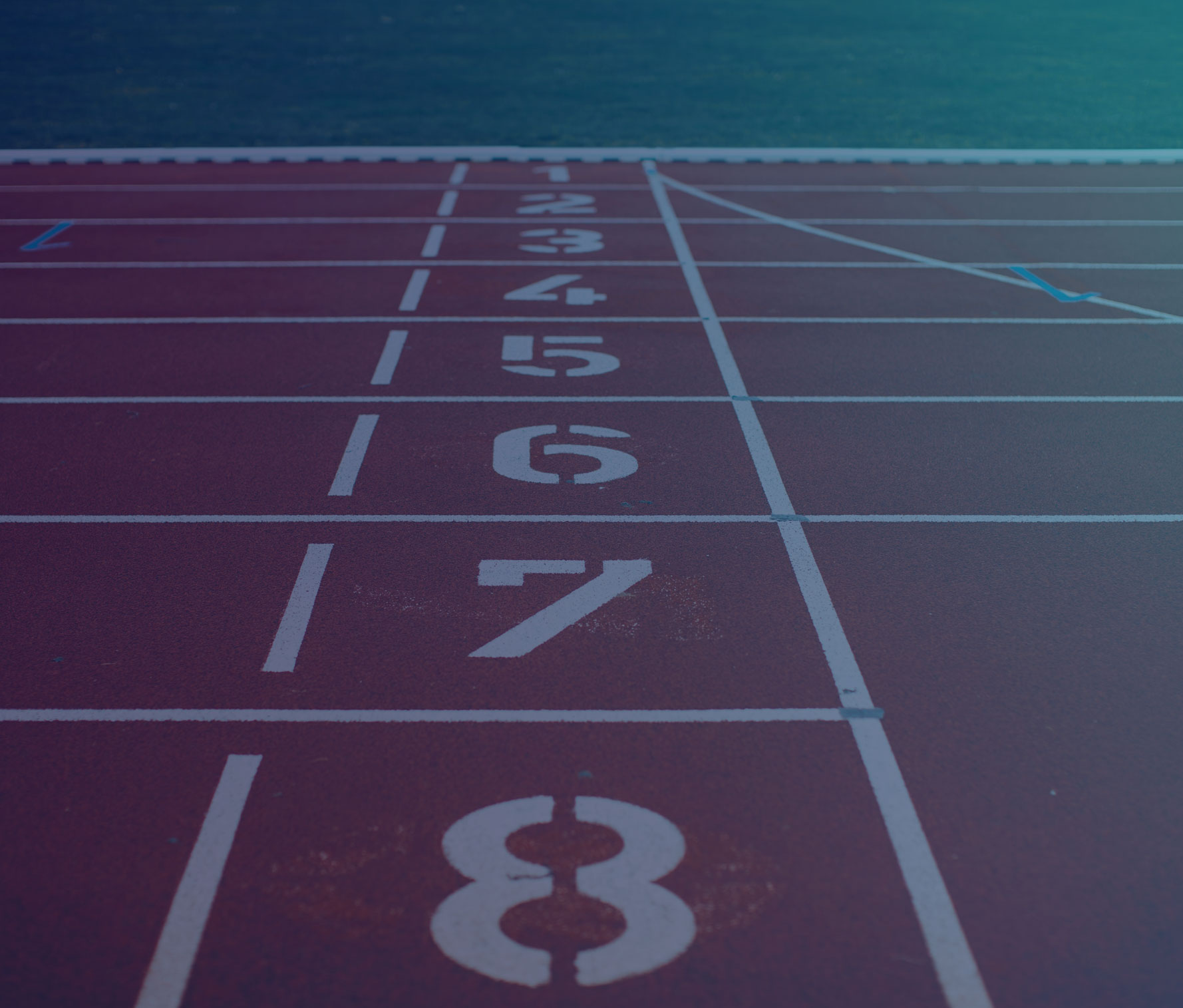 Running track with eight lanes